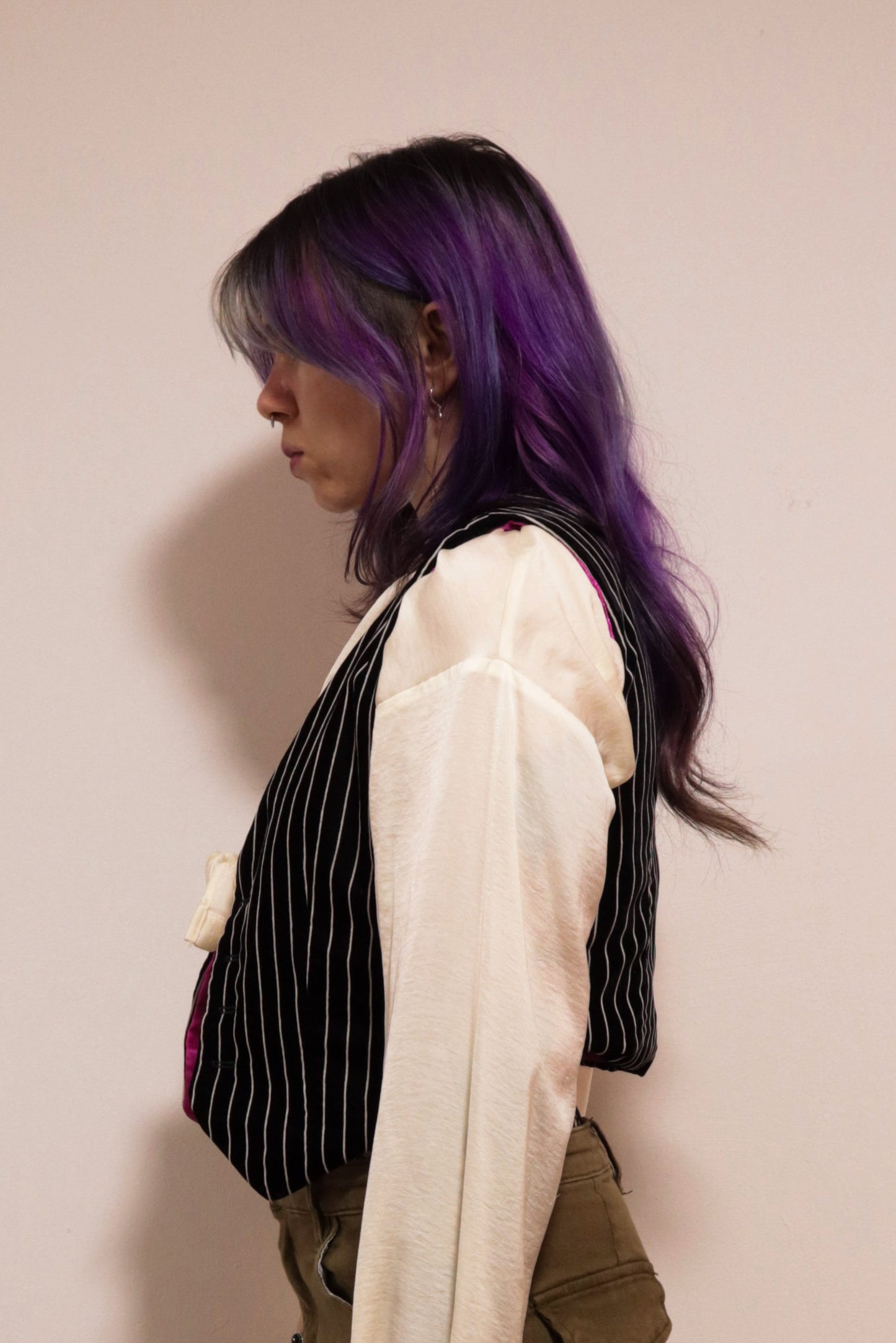 Pinstripe Velvet Waistcoat - XS/S
