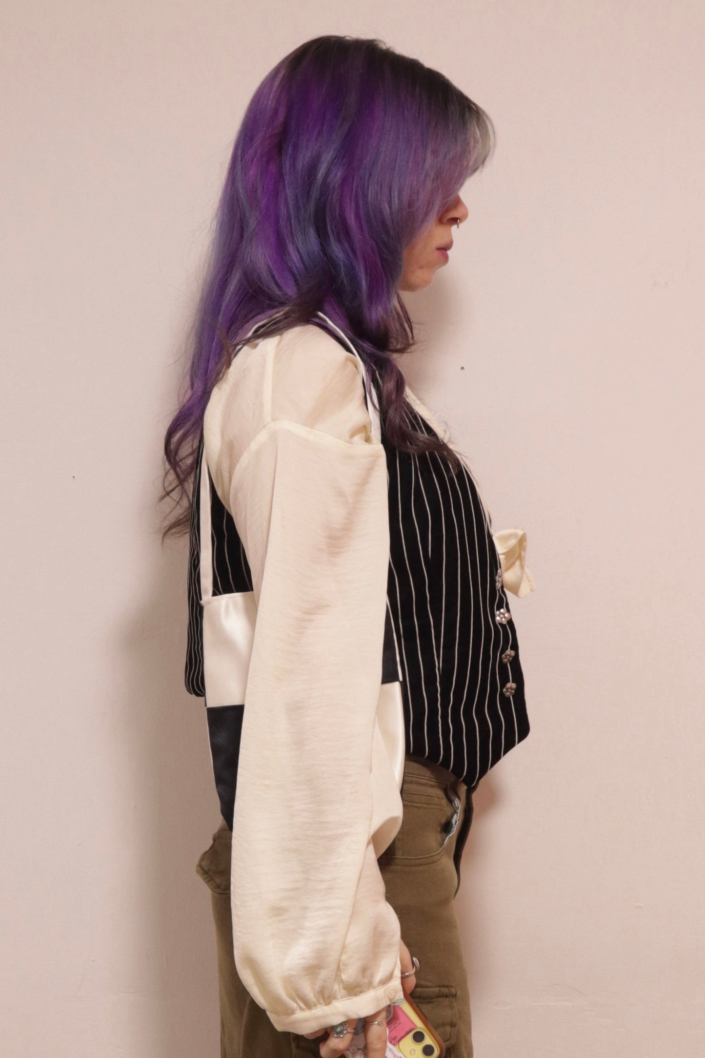 Pinstripe Velvet Waistcoat - XS/S