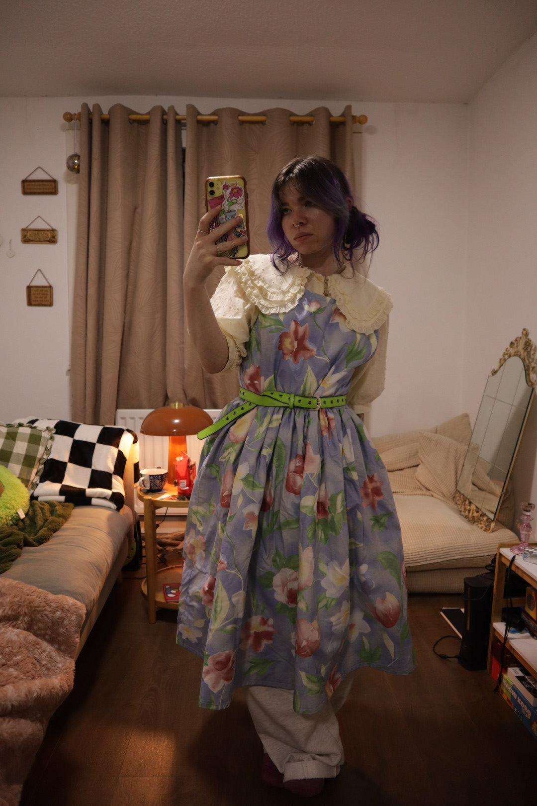 Vintage Style Midi Dress - S/M