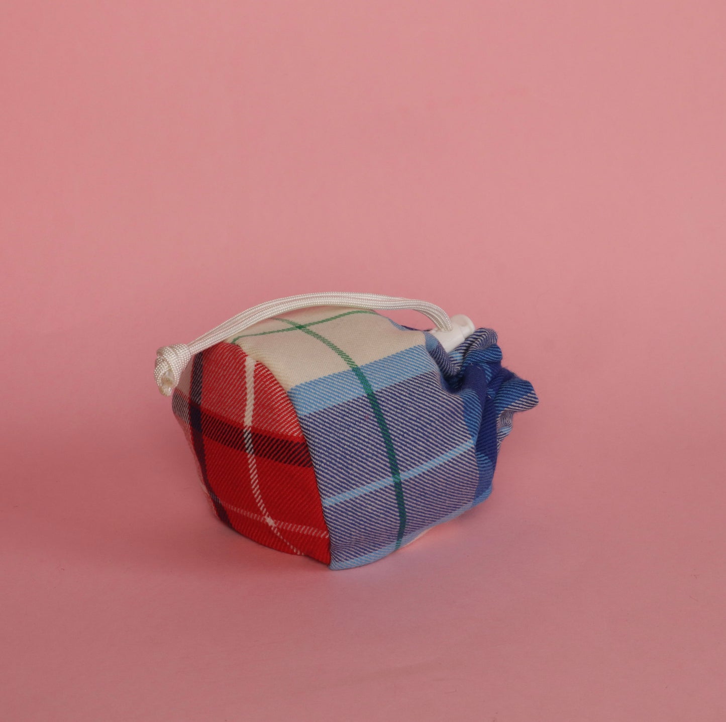 Blue and Red Tartan Dice Bag - Small