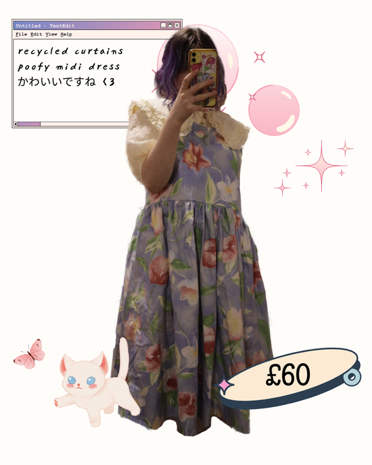 Vintage Style Midi Dress - S/M